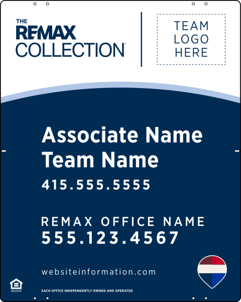 Collection Associate Name, Team Name w Logo Sign Panel, 30h x 24w, Steel